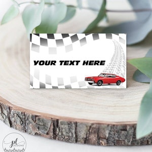 Two Fast Food Tent Cards, Race Car Party Favor Tags 2nd Birthday place cards Race Car Party Decor 2 Fast 2 Curious Vin Diesel Fast & Furious