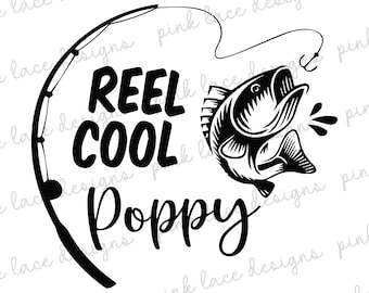 Fishing Gifts, Fishing Glass, Reel Cool, Grandpa Gift, Father&#39;s Day Gift, Fisher Gift, Fisherman Gift, Fisherman, Daddy Gift, Fishing, SVG