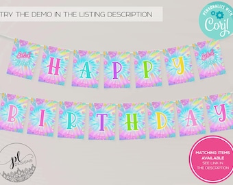 Banner de aniversário editável "Splish Splash", perfeito para festas na piscina, toboáguas e parques aquáticos. Ideal para festas de verão.