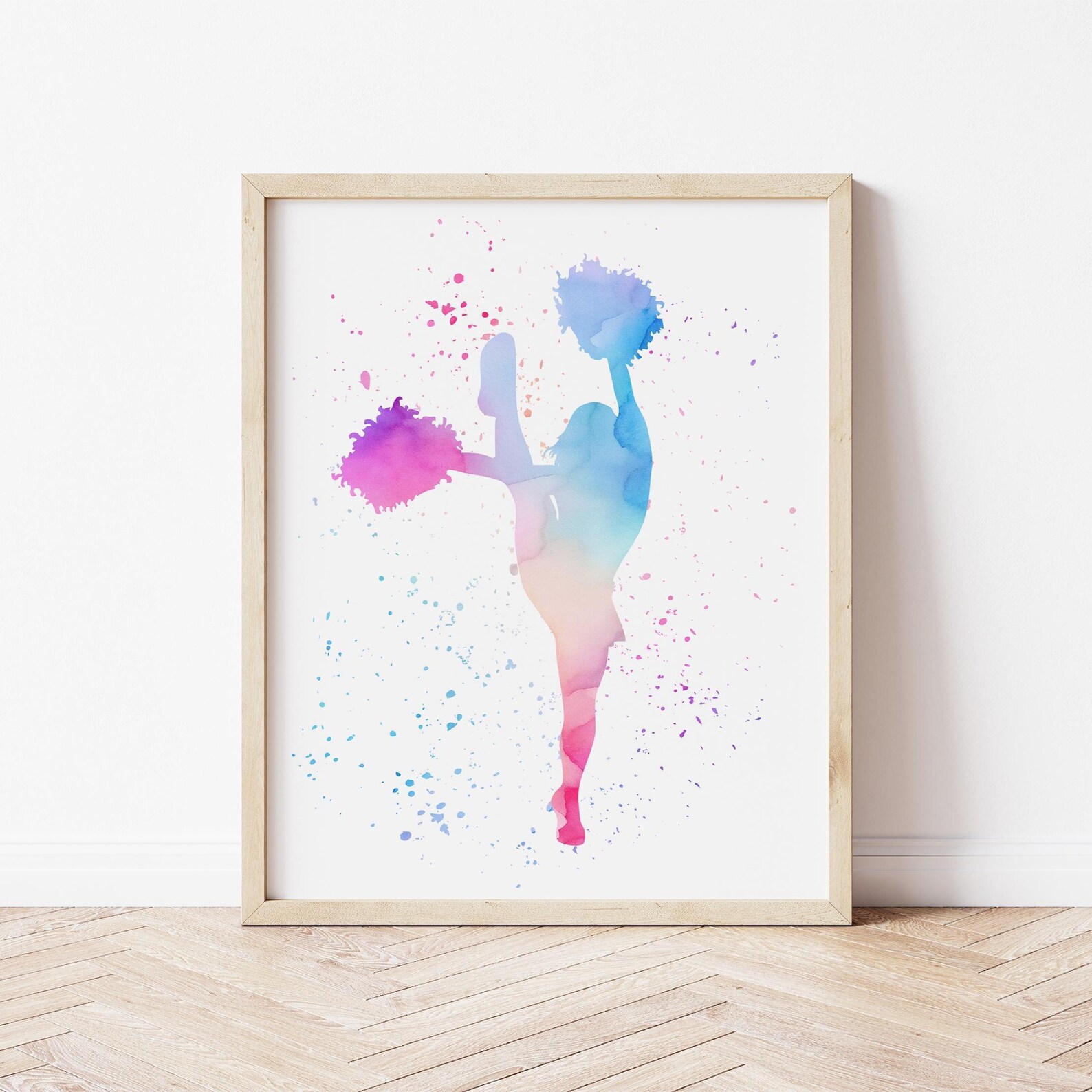 Cheerleading Wall Art, Pastel Rainbow Colored Room Decor, Playroom ...
