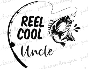 Fishing Gifts, Fishing Glass, Reel Cool, Grandpa Gift, Father&#39;s Day Gift, Fisher Gift, Fisherman Gift, Fisherman, Uncle Gift, Fishing, SVG