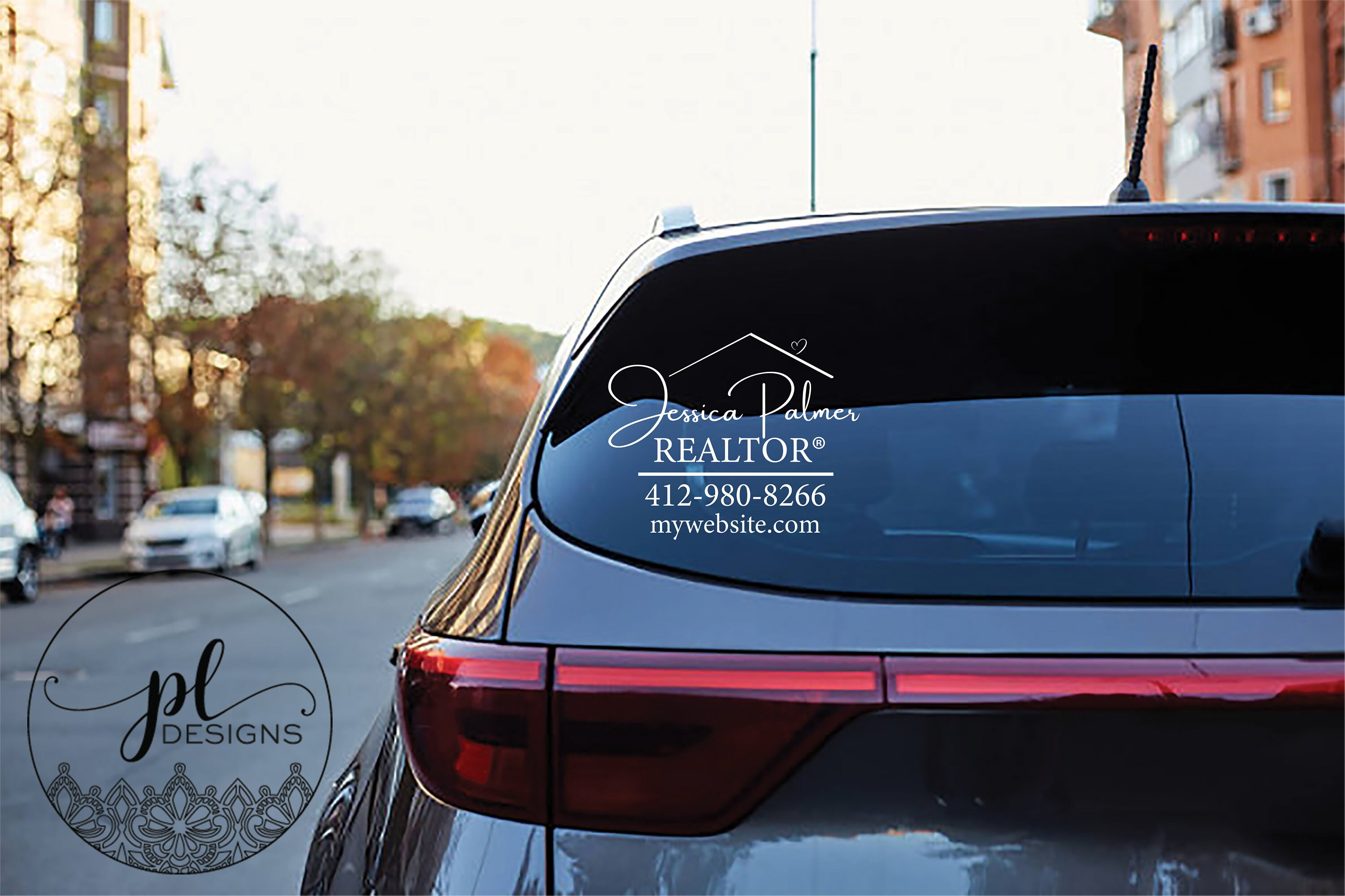 Real Estate Marketing Decal, Custom Realtor Decal, Vinyl Decal for Real Estate Marketing, Realtor Vinyl Decals for cars, Real Estate Decal