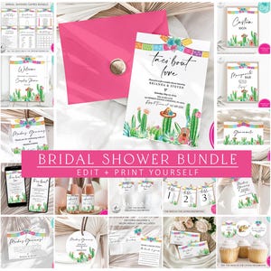 Editable Fiesta taco 'bout love Bridal Shower Bundle, couples shower Bridal Shower Bundle, Taco 'Bout Love Engagement Party Bundle, Mexican