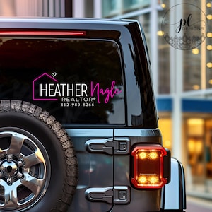 Real Estate Marketing Decal, Custom Realtor Decal, Vinyl Decal for Real Estate Marketing, Realtor Vinyl Decals for cars, Real Estate Decal