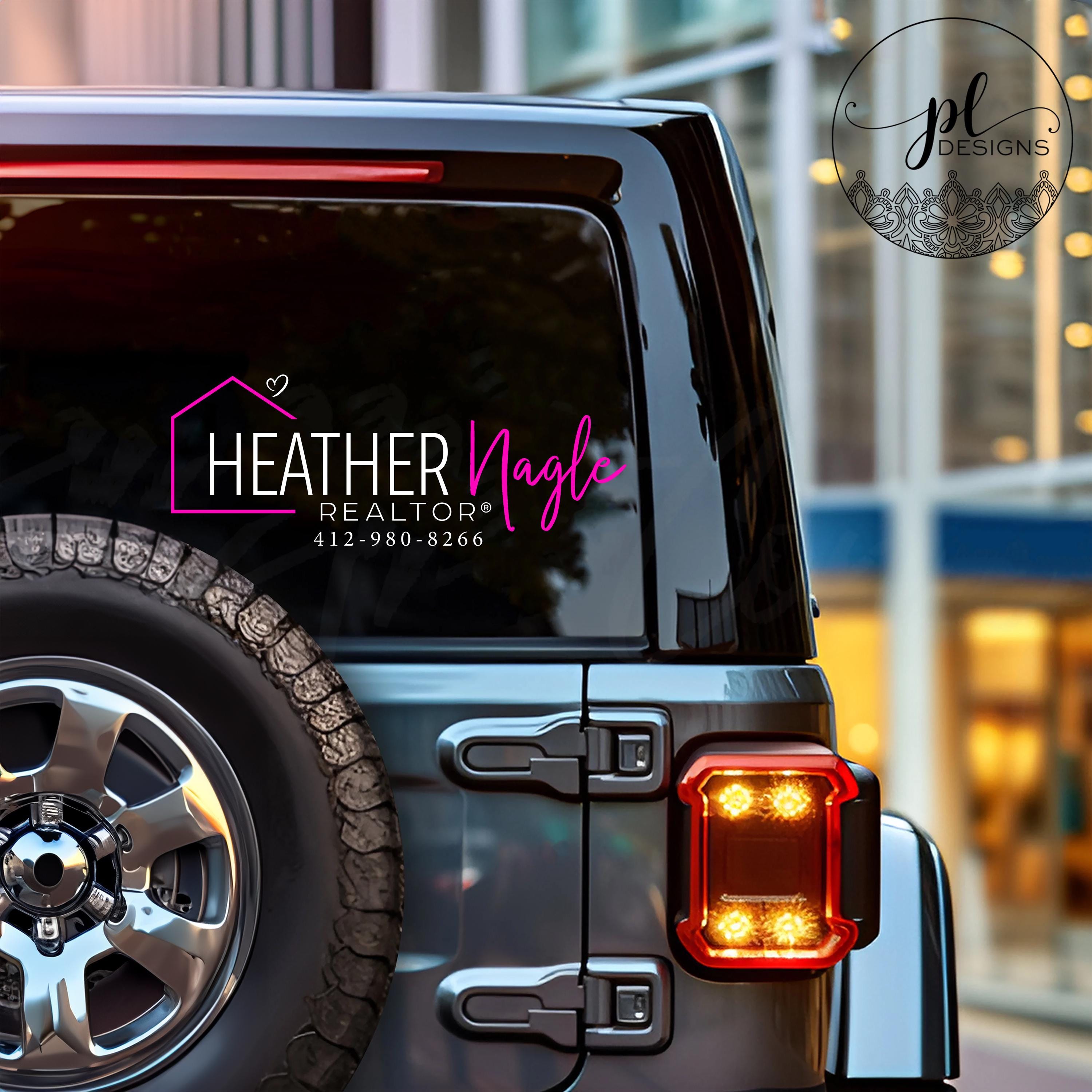 Real Estate Marketing Decal, Custom Realtor Decal, Vinyl Decal for Real Estate Marketing, Realtor Vinyl Decals for cars, Real Estate Decal