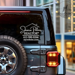 Custom Realtor Decal | Realtor Car Window Sticker | Real Estate Agent Decal | Real Estate Decal | Personalized Realtor Decal for Cars
