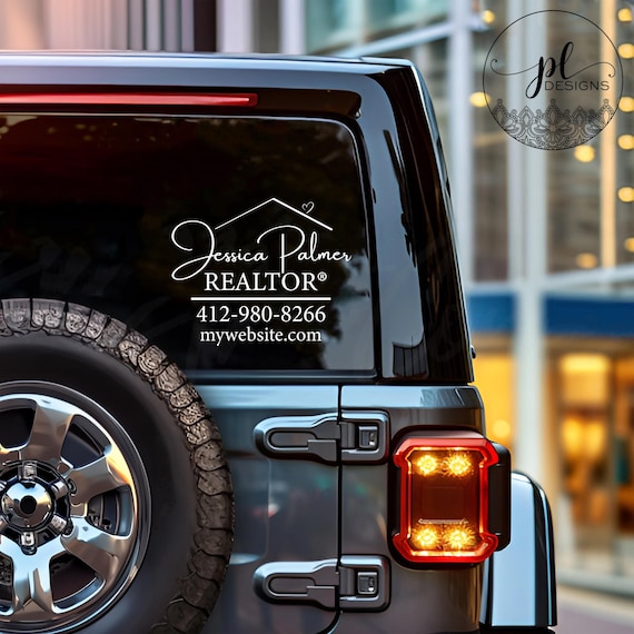 Custom Realtor Decal | Realtor Car Window Sticker | Real Estate Agent Decal | Real Estate Decal | Personalized Realtor Decal for Cars