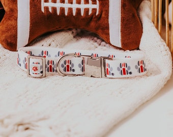 Ohio State Buckeye Helmet Paw Print Dog Collar: Show Your Team Spirit in Style