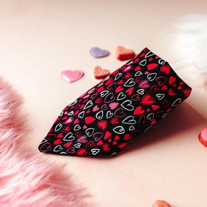 Valentine's Day Hearts Dog Bandana That Slips Over Their Existing Collar. image 5