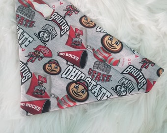 Over the Collar Dog Bandana, The Ohio State University Slips On Collar Pet Scarf, Brutus Buckeye Bandana, OSU Pet bandana, Dog Accessory