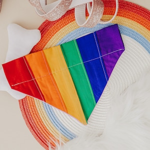 Rainbow Dog Bandana: Over the Collar Pride Pet Scarf
