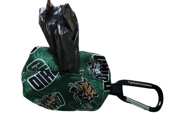 Waste Bag Carrier, Ohio University Bobcats Potty Roll Holder, Portable Poppie Bag Dispenser, Dog Walker Gift, Outdoor Dog Accessory