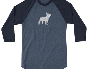 French Bulldog 3/4 Sleeve Raglan Shirt