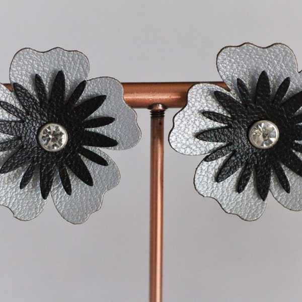 Anemone earrings - customizable laser cut faux leather earrings