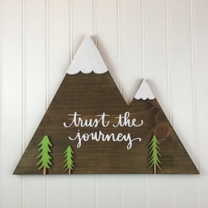 Trust the journey mountain range hand lettered image 1