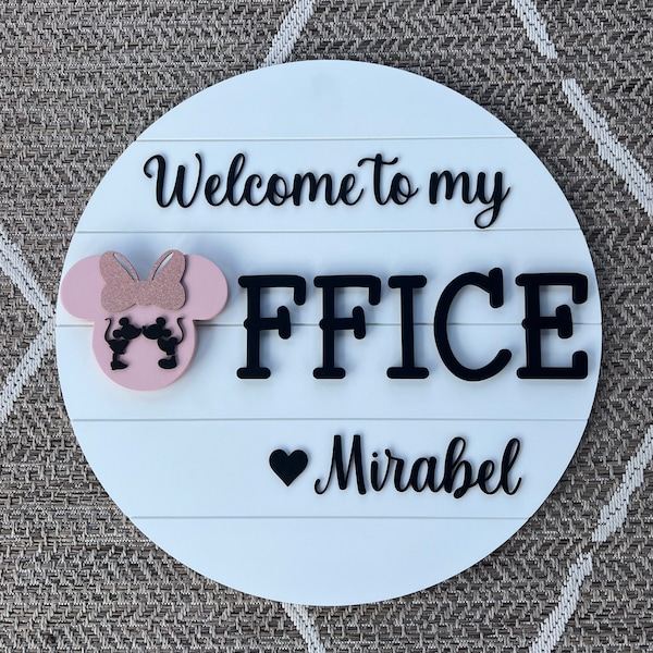 Interchangeable Mouse Head Office Sign: Personalized Holiday Decor