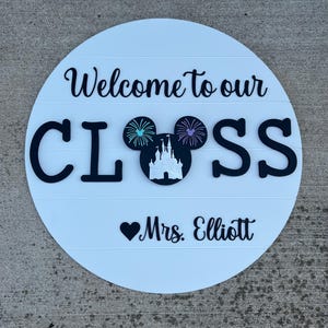 Interchangeable Welcome to our Class.  Interchangeable Mickey head sign birthday gift
