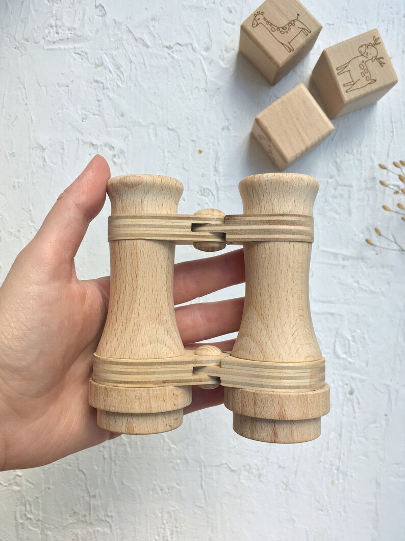 Wooden toy binoculars Handcrafted wood toy Ecofriendly Etsy