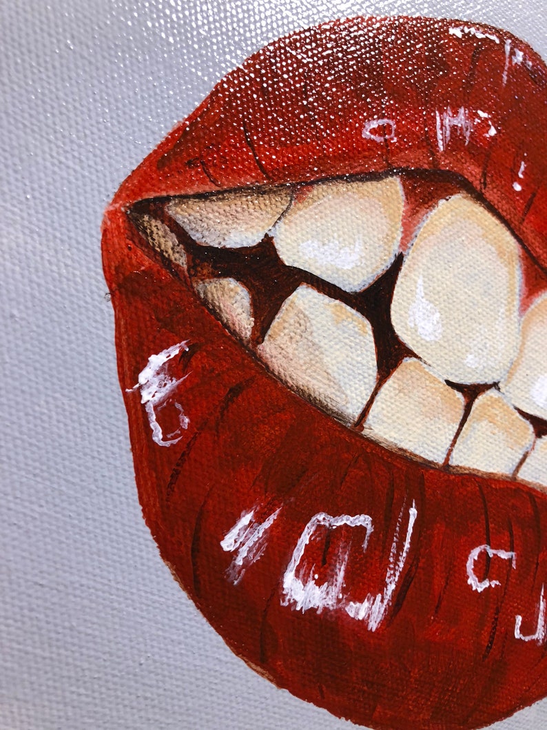 Lip Painting Print Instant Download Art Print Home Decor Etsy