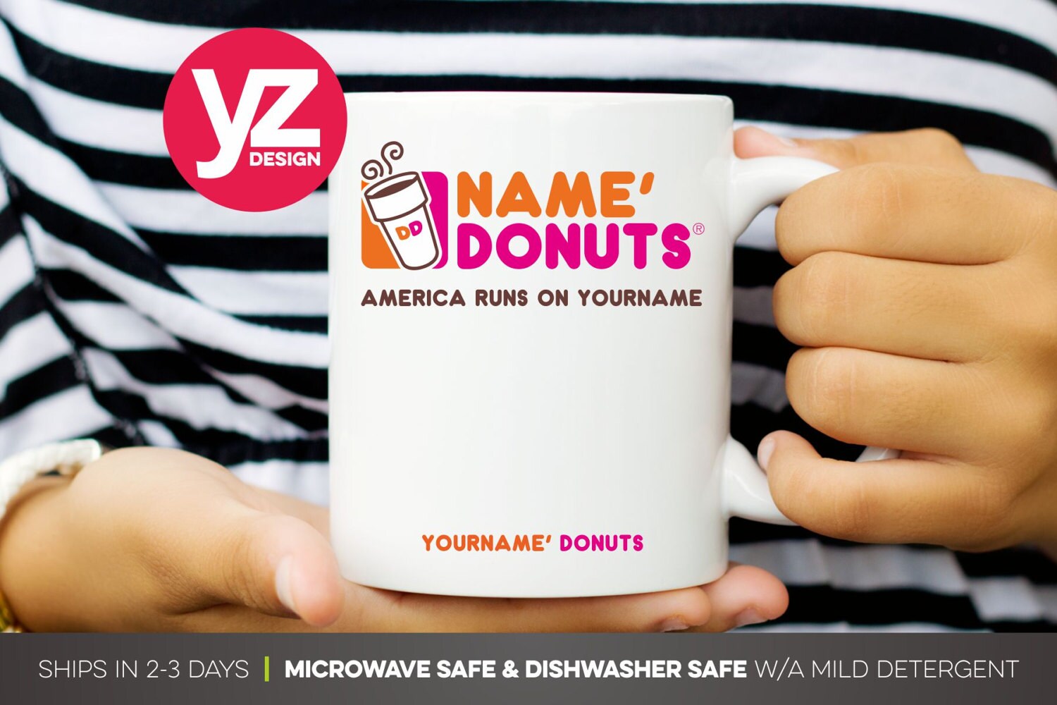 Personalized Dunkin Donuts Mug Birthday Gift Mug Popular Etsy