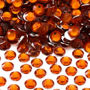 Orange Flatback Resin Rhinestones for Embellishments and Nail Art 2-6mm