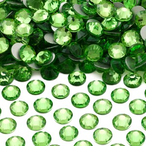 Peridot Green Non-Hotfix Flatback Glass Rhinestones for Embellishments 1.6-6mm | SS4-SS30