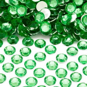 Peridot Green Flatback Resin Rhinestones for Embellishments and Nail Art 2-6mm