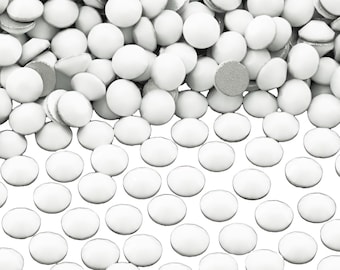 Solid White Non-Hotfix Flatback Glass Rhinestones for Embellishments 1.4-6mm | SS3-SS30 | Mixed Sizes