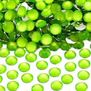 Neon Light Green Flatback Resin Rhinestones for Embellishments and Nail Art 3-5mm