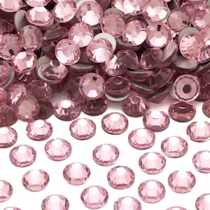Light Pink Non-Hotfix Flatback Glass Rhinestones for Embellishments 1.6-6mm | SS4-SS30