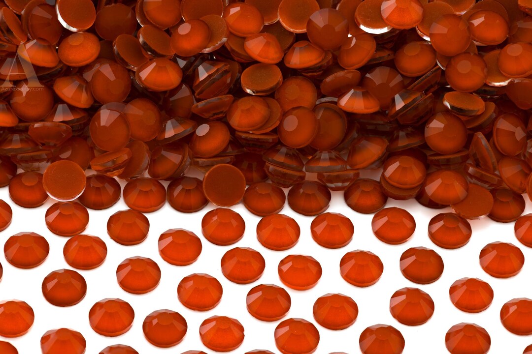 Mocha Rust Orange Non-hotfix Flatback Glass Rhinestones for ...