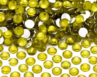 Citrine Yellow Flatback Resin Rhinestones for Embellishments and Nail Art 2-6mm