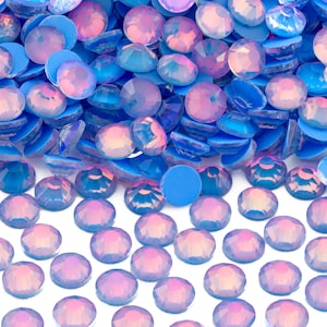 Mocha Blue Opal Non-Hotfix Flatback Glass Rhinestones for Embellishments 2-6mm | SS6-SS30