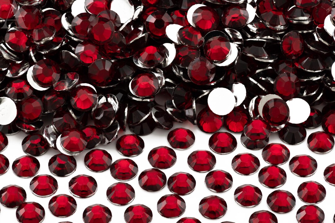 Smooth Red Rhinestone Dark Red Flatback Resin Rhinestones for Embellishments and Nail Art 2 ...