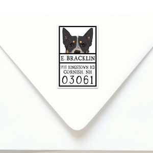 Australian Cattle Dog, Modern Address Stickers, Return Address Labels, Custom Address Labels, "Blue Heeler Peekaboo"