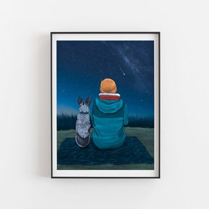 Australian Cattle Dog, Giclee Art Print, "The Star Gazers"