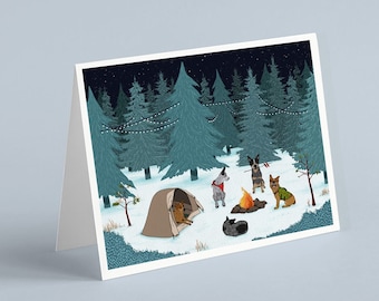 Australian Cattle Dog, Greeting Card, "The Campout"