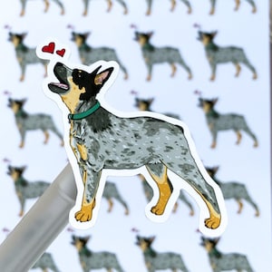 Blue Heeler Cattle Dog, Journal Sticker Sheets, "Look of Love"