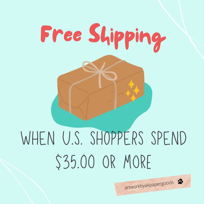 May include: Free shipping on orders of $35.00 or more for U.S. shoppers. Illustration of a brown package with twine and a sparkling effect.