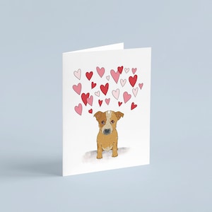 Adorable carte chiot, bouvier roux, carte de remerciement pour l'amour, remerciement vétérinaire, coeurs de chiot