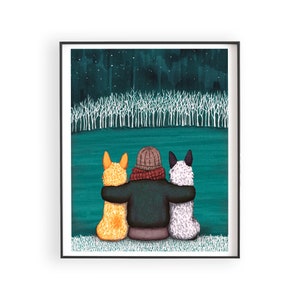 Australian Cattle Dog, Giclée Art Print, "Night Overlook with Friends"