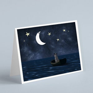 Australian Cattle Dog, Greeting Card, "Moon & Stars"