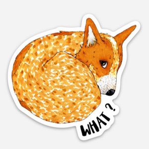 WEATHERPROOF Cattle Dogs, Red Heeler, 3-Inch Vinyl Decal Sticker "WHAT?"