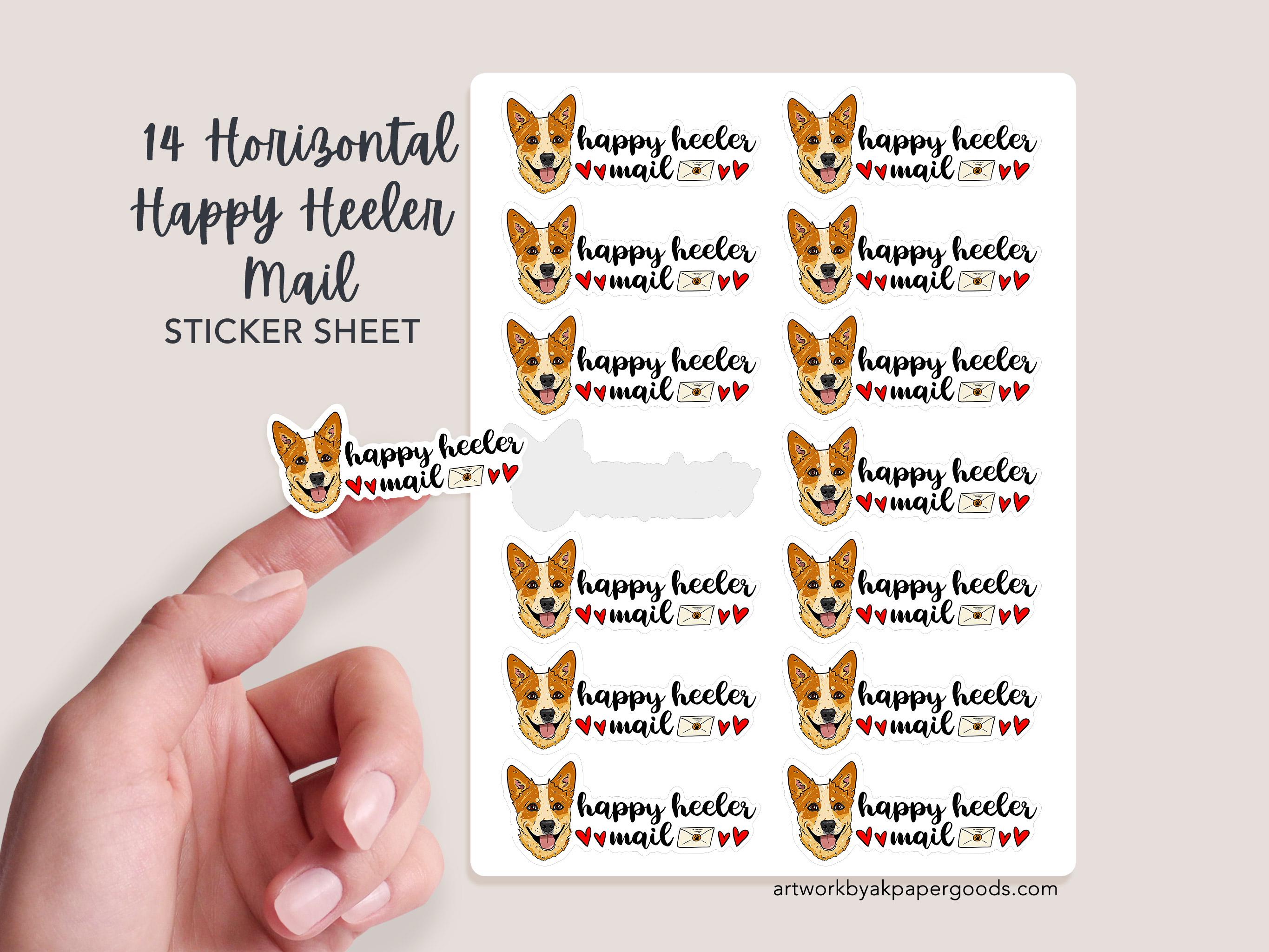 Red Heeler Cattle Dog Sticker Sheet, Stickers for Letters and Packaging ...