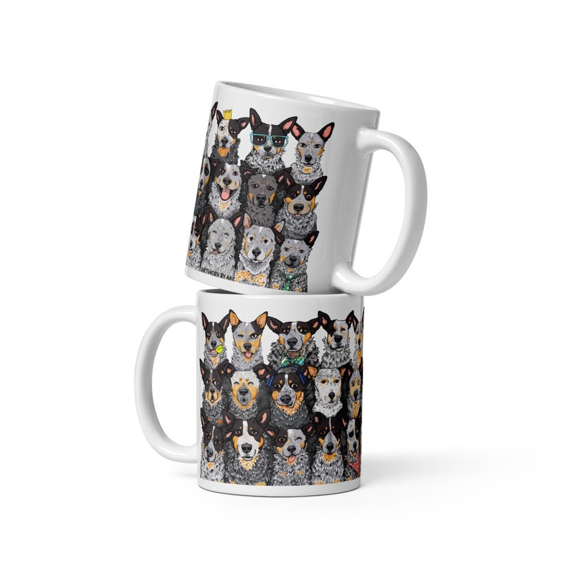 Blue Heeler Cattle Dog Expressions Ceramic Mug image 4