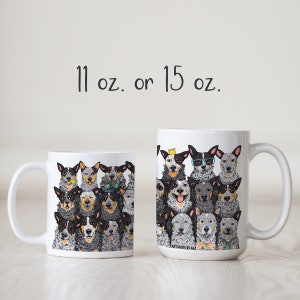 Blue Heeler Cattle Dog Expressions Ceramic Mug image 3