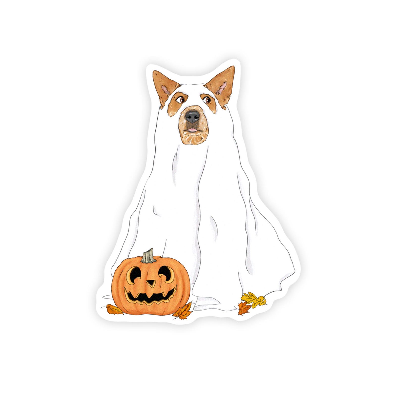 Red Heeler Dog Halloween Stickers, Dog Themed Halloween Stickers ...