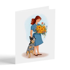 Decorative Flowers Blue Heeler Girl T-Shirt Cattle Dog Mom Decorative Flowers Blue Heeler Girl T-Shirt Cattle Dog Mom