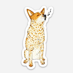 WEATHERPROOF Cattle Dog Red Heeler, 3-Inch Vinyl Decal Sticker "Heeler Tune"