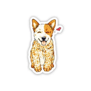 WEATHERPROOF Cattle Dogs, Red Heeler, 3-Inch Vinyl Decal Sticker "Cutie"